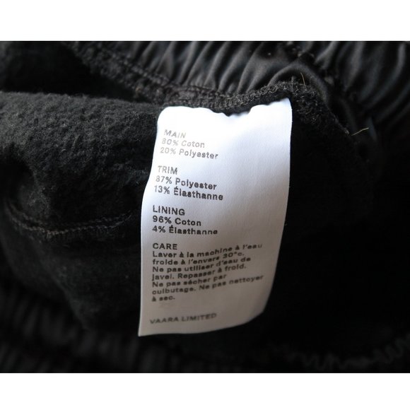 VAARA Elastic Flare-Leg Sweatpants 27" / Size XS / Black Pin Tuck Lounge Pants - Picture 12 of 12